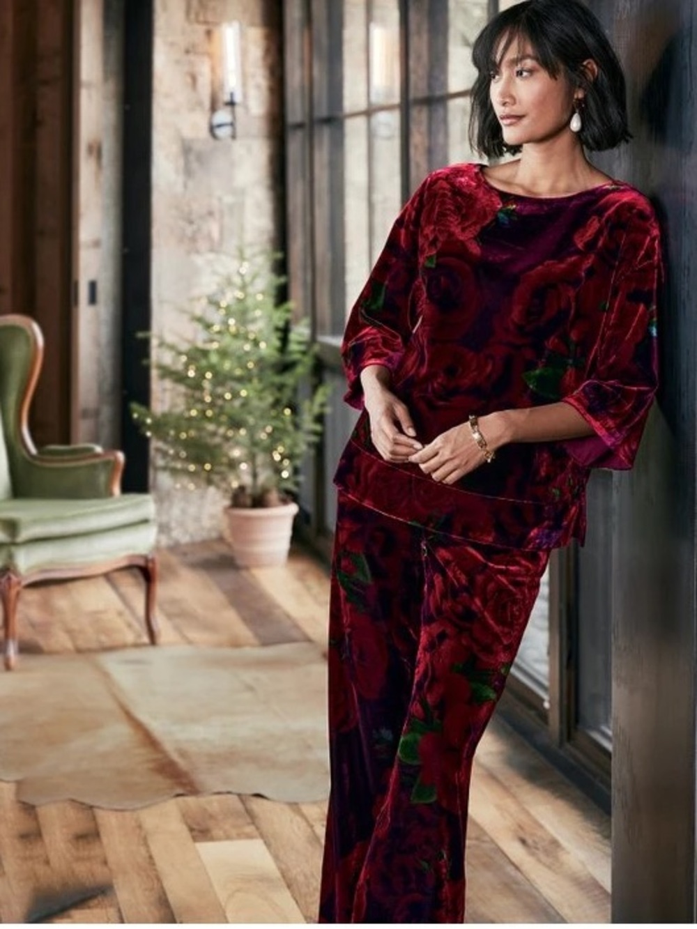 Soft surroundings Velvet Rose Print set